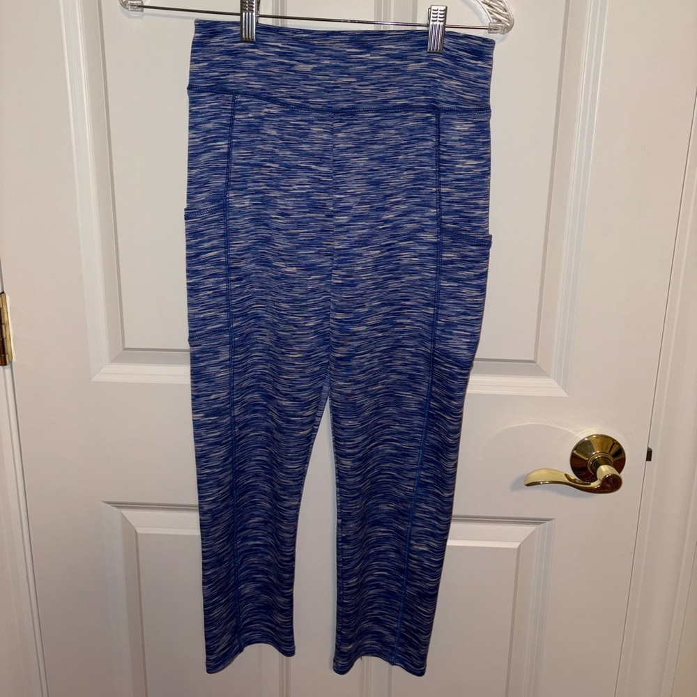 J.Crew Women's Blue Space Dyed Side Pocket Cropped Leggings